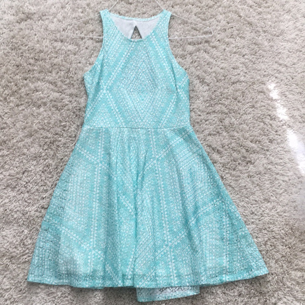 Bright green and white dress